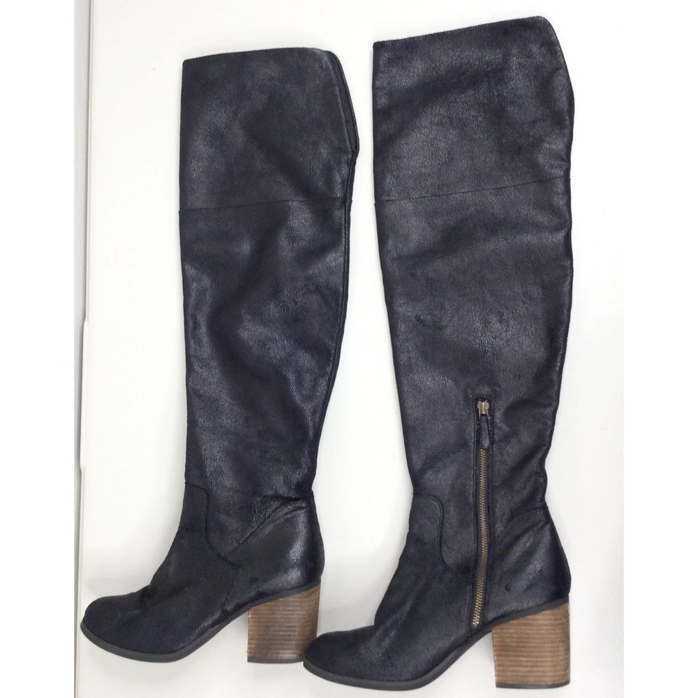 Hinge Over the Knee Heeled Boots Women's Size 9 Black Tall